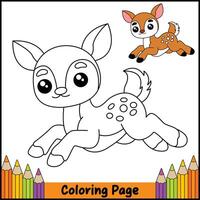 Realistic Deer Coloring Page vector