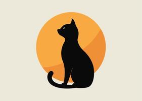 Stylized cat illustration vector
