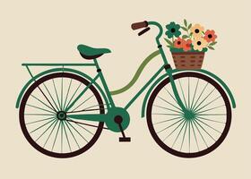 Bicycle With Flower Basket vector