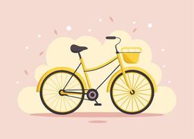A bicycle with a basket vector