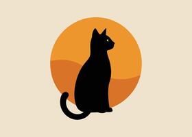 Cat silhouette in minimalist style vector