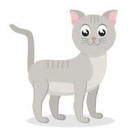 Cute cat in flat style. illustration on white background. vector