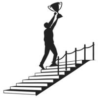 Champion in Victory Pose Minimalist Triumph Icon vector