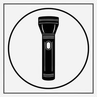 Flat Flashlight Silhouette Graphic for Adventure and Lighting Concepts vector