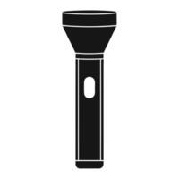 Bold Flashlight Silhouette Isolated on White Background vector