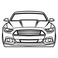 Stylized Car Emblem Line Art Illustration vector