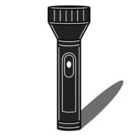 Silhouette of Handheld Flashlight Simple Illustration vector