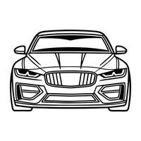 Elegant Vehicle Mascot Line Sketch vector