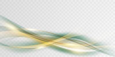 Abstract background with gold and green waves vector