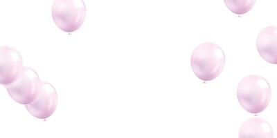 Pink balloons floating in the air on a white background vector