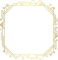 Modern minimalist golden origami bird frame in geometric linear style, ideal for upscale branding, luxury stationery, elegant packaging, wedding decor, and stylish digital or print design templates vector