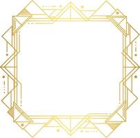 Stylish gold line art border with origami birds in a geometric composition, perfect for luxury event invitations, premium branding materials, modern art prints, and sophisticated editorial layouts vector