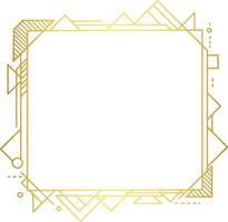 Geometric gold frame with origami bird corners in a refined minimalist design, suitable for high-end branding, formal announcements, event stationery, packaging, and art-focused digital creations vector