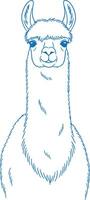 Simple minimal hand drawn llama head illustration with monoline style and clean modern line art for elegant decor vector