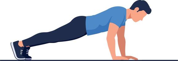 Man Doing Push Up Exercise Fitness Workout Training Illustration vector