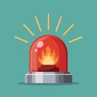 Emergency Alarm Light with Red Dome and Yellow Flashes Illustration vector
