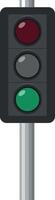 Traffic light illustration with red green signals on gray pole vertical orientation vector