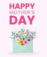 Happy Mothers Day Card with envelope vector