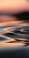 Rippling water reflects sunset colors in calm surroundings photo