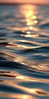 Water reveals shimmering reflections at sunset photo