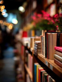 libros en un estante en un librería foto