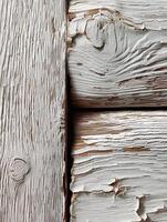 Textured rustic wood surface with peeling paint photo
