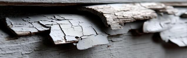 Weathered wooden surface with peeling paint details photo