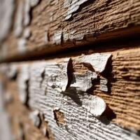 Textured rustic wood with peeling paint and detailed grain photo