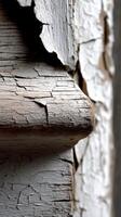 Weathered wood detail on rustic construction photo