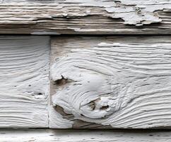 A close up of a wood wall with peeling paint photo