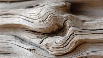 Beautiful close-up of weathered wood with intricate patterns photo
