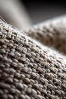 Fabric texture showcasing intricate weaving and natural fibers photo