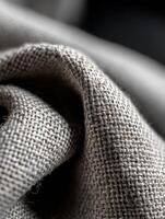 Detailed close-up of fabric showcasing texture and weave patterns photo