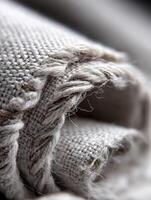 Fabric texture showcasing intricate weaving and stitching details photo