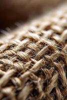 Close up view of woven fabric showcasing natural texture and detail photo