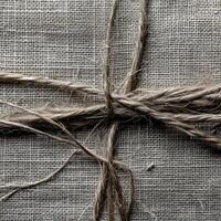 Twisted natural fibers create distinct texture on fabric background photo