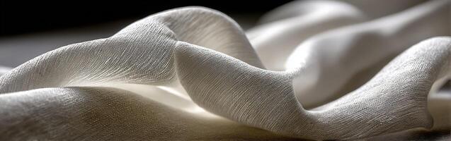 Soft white fabric creating gentle waves and shadows photo