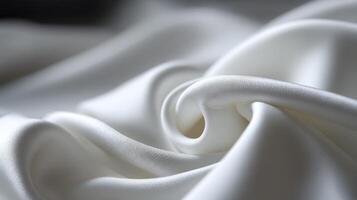 Soft and elegant white fabric draped in gentle curves and folds photo