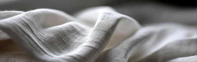Soft white fabric drapes elegantly to create texture and depth photo