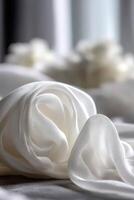 Elegant white fabric creating a soft and delicate backdrop photo