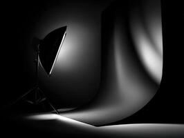 Creative light setup in a professional studio environment for portraits photo