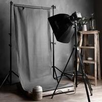 Artistic studio setup with elegant backdrop and lighting elements photo