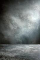Artistic studio backdrop with dramatic lighting and texture effects photo