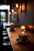 Warm and inviting coffee moment in a snug interior space photo