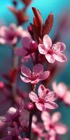 Cherry blossom flowers blooming in springtime joy photo