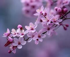 Cherry blossom flowers in full bloom during spring photo