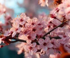 Cherry blossoms bloom brightly in springtime beauty photo