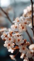 Cherry blossom flowers bloom beautifully in springtime photo