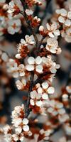 Vibrant cherry blossom flowers in full bloom photo