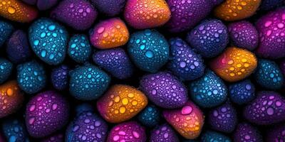 Vibrant, dew-kissed colorful stones photo